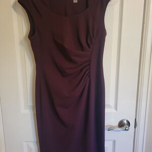 Calvin Klein Plum Sheath Midi Dress for Cocktail